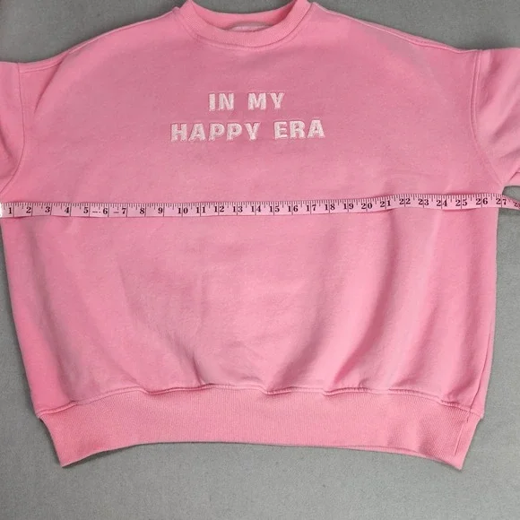 Sun Kissed Coconut Womens Sweatshirt Sz M Pink Crewneck Embroidered Happy Era - Picture 6 of 9